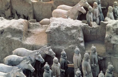 Ejército de terracota, dinastía Qin, 210 a.C. (detalle)